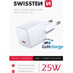 Swissten GaN Mini зарядное устройство USB-C 25W PD