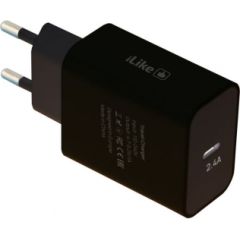 ILike  
 
       Type-C Travel Charger ITC02 2.4A 
     Black Telefonu lādētāji 220v