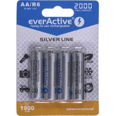 Rechargeable batteries everActive Ni-MH R6 AA 2000 mAh Silver Line Baterijas un akumulatori