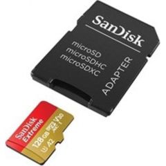 Sandisk memory card microSDXC 128GB Extreme + adapter Atmiņas kartes micro SD SDHC