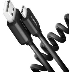 Axagon Data and charging USB 2.0 cable lengh 0.6m. 3A. Black twisted.