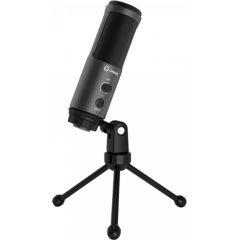 LORGAR Gaming Microphones, Black color, USB condenser mic with Volumn kob, 3.5MM headphonejack, mute button and led indicator, package including 1x F5 Microphone, 1 x 2M type-C USB Cable, 1 xTripod Stand, body size: Φ49.0*154.6*56.1mm, weight: 155.7
