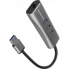 AXAGON HMA-GL3AP 3x USB-A + GLAN, USB3.2 Gen 1 hub, metal, micro USB power, 20cm USB-A cable