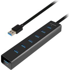 AXAGON HUE-SA7BP 7x USB3.0 ALU Charging Hub Incl. AC Adapter, Black