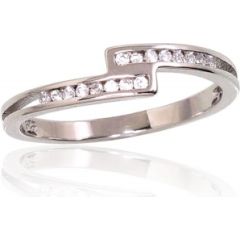 Серебряное кольцо #2101645(PRh-Gr)_CZ, Серебро	925°, родий (покрытие), Цирконы , Размер: 17, 1.3 гр.