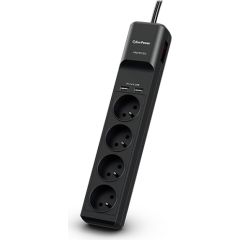 CyberPower Tracer III P0420SUD0-FR surge protector Black 4 AC outlet(s) 200 - 250 V 1.8 m