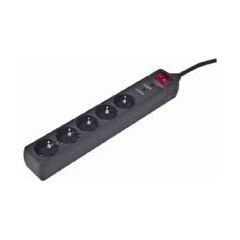 EnerGenie SPG5-C-10 surge protector 5 AC outlet(s) 250 V Black 3 m