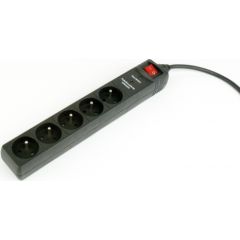 Energenie Gembird SPF5-C-10 surge protector Black 5 AC outlet(s) 250 V 3 m