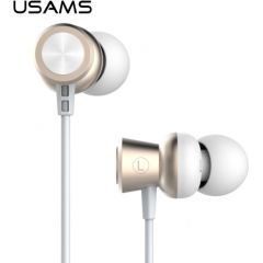 USAMS Fashion EP-12 Stereo Austiņas ar mikrofonu 3,5mm / 1.2m Baltas