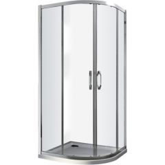 Huppe dušas stūris X1, bīdāmas durvis, 800x800 mm, h=1900, r=550, spīdīgs sudrabs/caurspīdīgs stikls AP