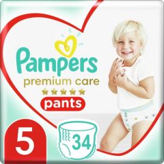 Pampers Autiņbikses Pants Premium Care 5, 12-17 kg, 34 gab.