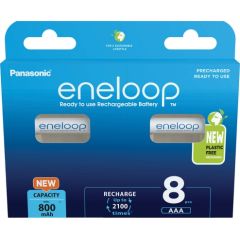 Panasonic eneloop rechargeable battery AAA 800 8BP Baterijas un akumulatori