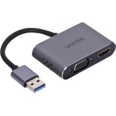 UNITEK ADAPTER USB-A - HDMI & VGA, FULLHD, M/F