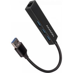 AXAGON HMA-GL3A 3x USB-A + GLAN, USB3.2 Gen 1 hub, metal, 20cm USB-A cable