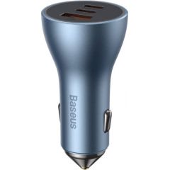 Baseus Golden Contactor Pro car charger, 2x USB-C, 1x USB, 65W (blue)