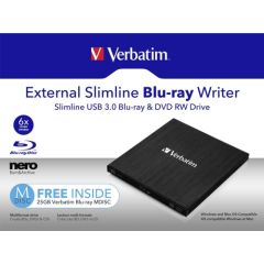 Napęd Verbatim Zewnętrzna nagrywarka Blu-ray Slimline USB 3.0 (43890)