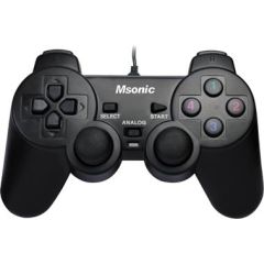 Msonic MN3329BK spēļu vadības pults ar vibracijam priekš PC Spēļu kontrolieri