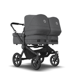 Dvīņu Rati Bugaboo Donkey 5 Twin Black/Grey Melange