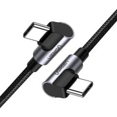 USB-C to USB-C Angled Cable UGREEN US323, PD, 3A 60W, 2m (Black)