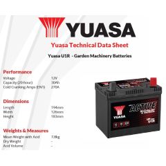 Akumulators Yuasa Garden U1 ACTIVE 30Ah 330A 194x126x183 - +