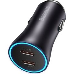 Baseus Golden Contactor Pro car charger, 2x USB-C, 40W (Dark Gray)