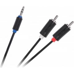 Cabletech Audio Vads 3.5 mm (M) -> 2 x RCA (M) 1.8m Melns