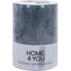 Свеча SENSUAL SANDALWOOD D6.8xH9.5cм, серая ( аромат - сандалового дерева )