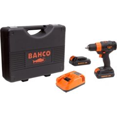 Bahco cordless drill set (2 batteries + charger) 18V brushless, 13mm chuck, 2 speeds and 10 torque settings