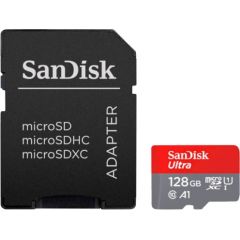 Sandisk memory card microSDXC 128GB Ultra A1+ adapter