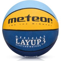 Basketbola bumba Meteor Layup 3 blue / yellow / light blue