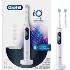 Oral-B Electric Toothbrush iO8 Series Rechargeable, For adults, Number of brush heads included 1, Number of teeth brushing modes 6, White Alabaster