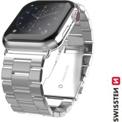 Swissten Metāla Siksniņa priekš Apple Watch 1/2/3/4/5/6/SE / 38 mm / 40 mm / Sudraba