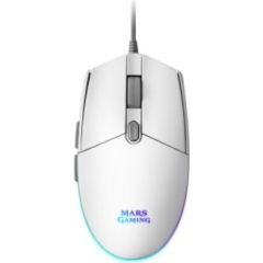 Mars Gaming MMGW Spēļu Pele / RGB / 3200 DPI / USB / Balta