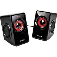 Mars Gaming MS1 Stereo Datora Skaļruņi / 2x 5W / 3.5mm Audio / USB Strāvas pieslēgums / Melnas