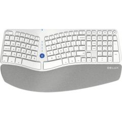 Wireless Ergonomic Keyboard Delux GM901D BT+2.4G (white)