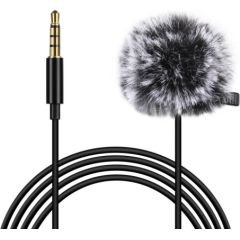 Puluz Jack Lavalier Wired Condenser Recording Microphone 1.5m jack 3.5mm PU424 Citi kameru aksesuāri 