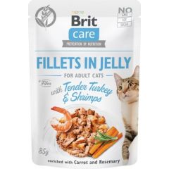 BRIT Care Fillets in Jelly - turkey and shrimp jelly - wet cat food - 85 g