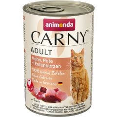 ANIMONDA Carny Adult flavour: chicken. turkey. duck hearts - wet cat food - 400g Kaķu konservi