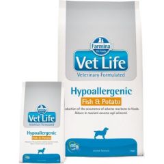 Farmina Vet Life Hypoallergenic Fish & Potato Dog  12kg Suņu barība