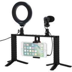Puluz Dual Handle Vlog kit with LED lamp and microphone Smartphone  PKT3028 PKT3028