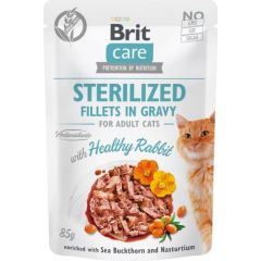 BRIT Care Sterilized Fillets in Gravy rabbit fillets in sauce - wet cat food - 85 g