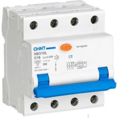 Chint Circuit breaker RCBO, NB310L/3N, 3P+N, C20, 30mA, A, 6kA NB310L3PN30MAA20C Elektro Auto lādēšanas piederumi