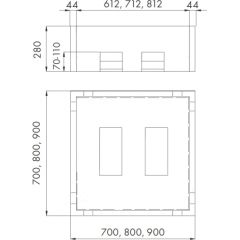 Schedpol dušas paliktņa poresta Sofia 700-900x700-900 mm