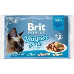 BRIT Premium Cat Gravy Fillet dinner plate - wet cat food - 4x85g