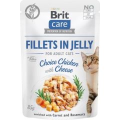 BRIT Care Fillets in Jelly chicken and cheese - wet cat food - 85 g