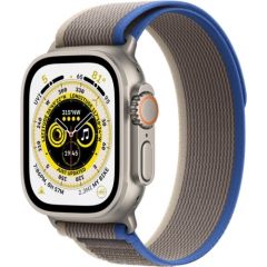 Apple Watch Ultra GPS + Cellular 49mm Titanium Case with Blue/Gray Trail Loop - M/L