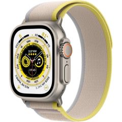 Apple Watch Ultra GPS + Cellular 49mm Titanium Case with Yellow/Beige Trail Loop - S/M