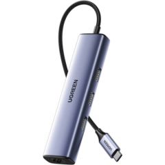 UGREEN CM475 Adapter USB-C Hub to 3x USB 3.0, RJ45, USB-C PD (gray)