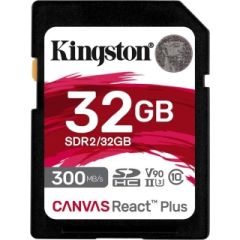 Kingston Canvas React Plus SDHC 32GB Class 10 UHS-II/U3 V90 Atmiņas kartes micro SD SDHC