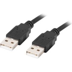 Lanberg CA-USBA-20CU-0005-BK USB cable 0,5 m 2.0 USB A Black Data USB kabeļi